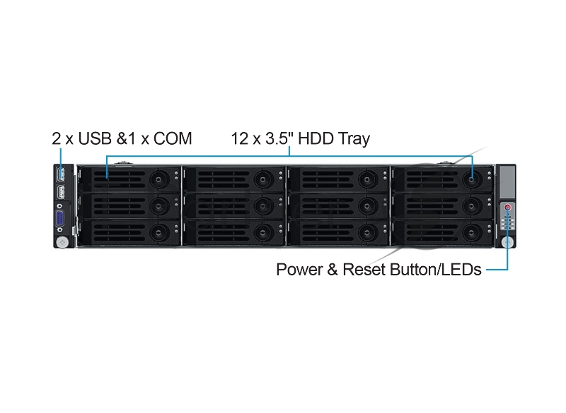 Серверный корпус Ablecom 2U chassis E-ATX, ATX, Micro-ATX, Mini-ITX MBs 12 x 3.5 hs + 2 x 2.5 hs rear 800 Wt CRPS(1+1) no rails