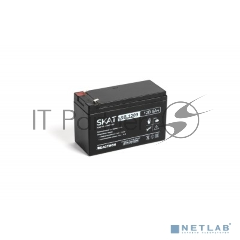 АКБ свинцово-кислотная SKAT SB 1209 тип AGM 12V 9Ач I зар. 2,7 А (ножевые клеммы, гарантия - 18 месяцев) (2540)