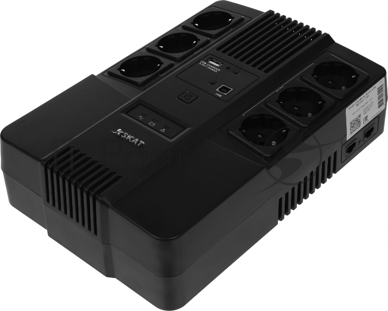 Источник бесперебойного питания SKAT-UPS 800 AI ИБП 220В 480Вт 1 АКБ 9А.ч внутр. меандр. стаб-ция напр-я. 6 выходов Бастион 452