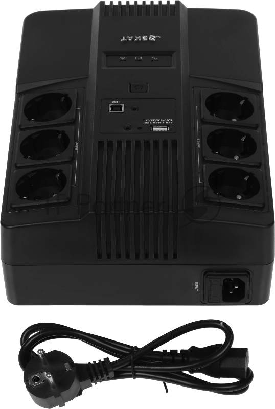 Источник бесперебойного питания SKAT-UPS 800 AI ИБП 220В 480Вт 1 АКБ 9А.ч внутр. меандр. стаб-ция напр-я. 6 выходов Бастион 452