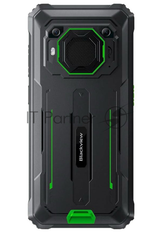 Смартфон BlackView BV6200Pro MT6761V 4С RAM6Gb ROM128Gb 6,56 IPS 720x1612 3G 4G Android 13 13Mpix 8Mpix GPS 802.11 a/b/g/n/ac GSM 13000mAh черный с зеленой рамкой