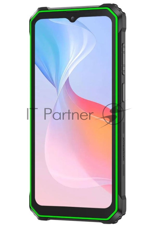 Смартфон BlackView BV6200Pro MT6761V 4С RAM6Gb ROM128Gb 6,56 IPS 720x1612 3G 4G Android 13 13Mpix 8Mpix GPS 802.11 a/b/g/n/ac GSM 13000mAh черный с зеленой рамкой