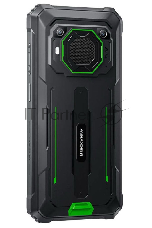 Смартфон BlackView BV6200Pro MT6761V 4С RAM6Gb ROM128Gb 6,56 IPS 720x1612 3G 4G Android 13 13Mpix 8Mpix GPS 802.11 a/b/g/n/ac GSM 13000mAh черный с зеленой рамкой