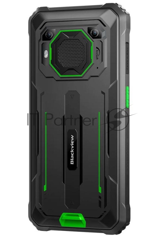 Смартфон BlackView BV6200Pro MT6761V 4С RAM6Gb ROM128Gb 6,56 IPS 720x1612 3G 4G Android 13 13Mpix 8Mpix GPS 802.11 a/b/g/n/ac GSM 13000mAh черный с зеленой рамкой