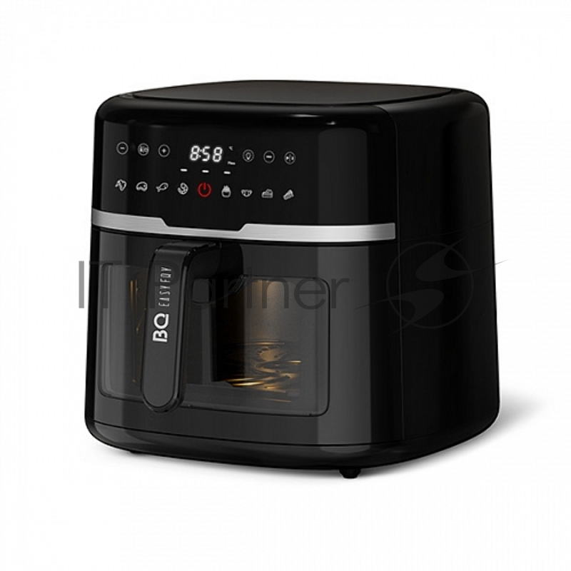 Аэрогриль BQ GR2007 черный, 1800Вт, 8л, XL / 4 в 1:гриль, жарка, выпечка, запекание / Технология AIR CYCLE быстрая и равномерная циркуляция горячего воздуха / Управления устройством: температура от 80 до 200 градусов, таймер: от 1 до 60 мин / 8 автом