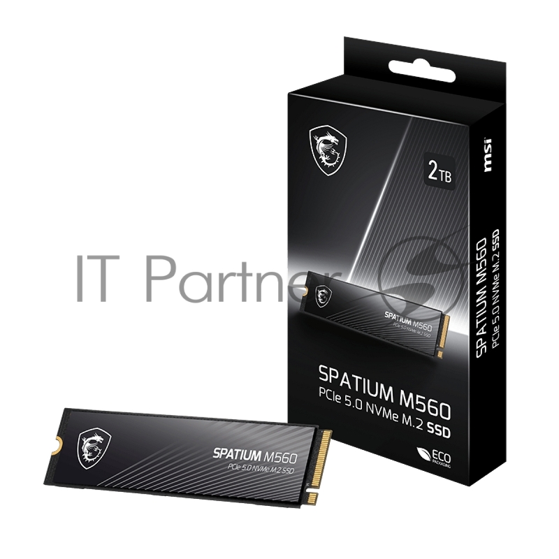 Твердотельный накопитель SSD MSI M.2 2280 2TB SPATIUM M560 Client SSD S78-440Q940-P83, PCIe Gen4x4 with NVMe, 3D TLC, R/ W 4900/ 4400
