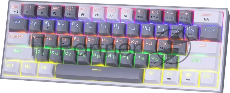 Клавиатура REDRAGON (72602) Fizz RU,Rainbow,melt-gold свитчи, механическая