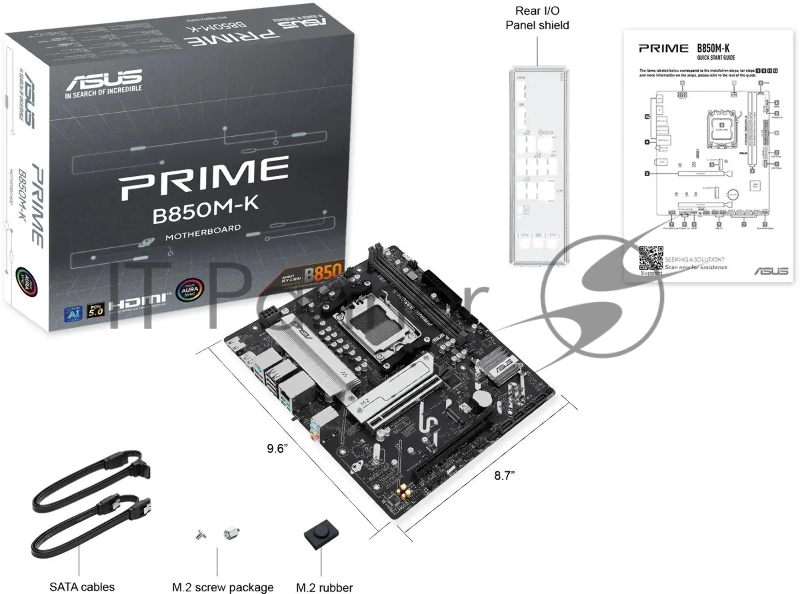 Материнская плата Asus PRIME B850M-K SocketAM5 AMD B850 2xDDR5 mATX AC`97 8ch(7.1) 2.5Gg RAID+HDMI+DP
