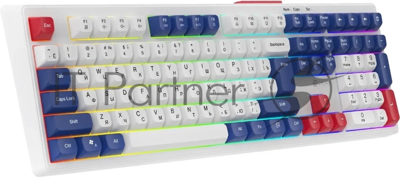 Клавиатура Оклик 725G белый/красный USB Multimedia for gamer LED (2070294)