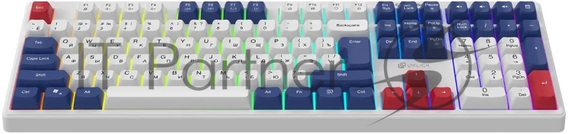 Клавиатура Оклик 725G белый/красный USB Multimedia for gamer LED (2070294)