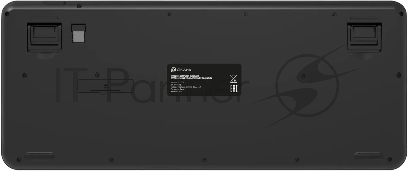 Клавиатура Оклик K257W черный USB беспроводная Multimedia (подставка для запястий) (2070286)
