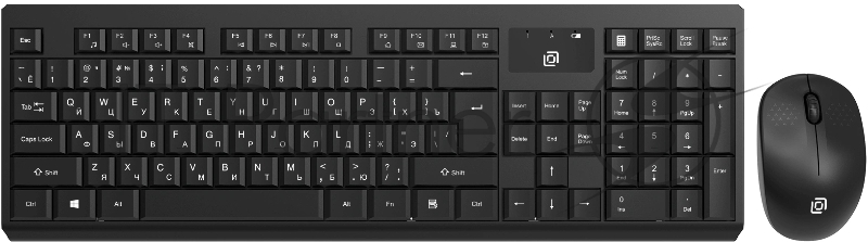 Клавиатура + мышь Оклик S269W клав:черный мышь:черный USB беспроводная slim Multimedia (2070303)