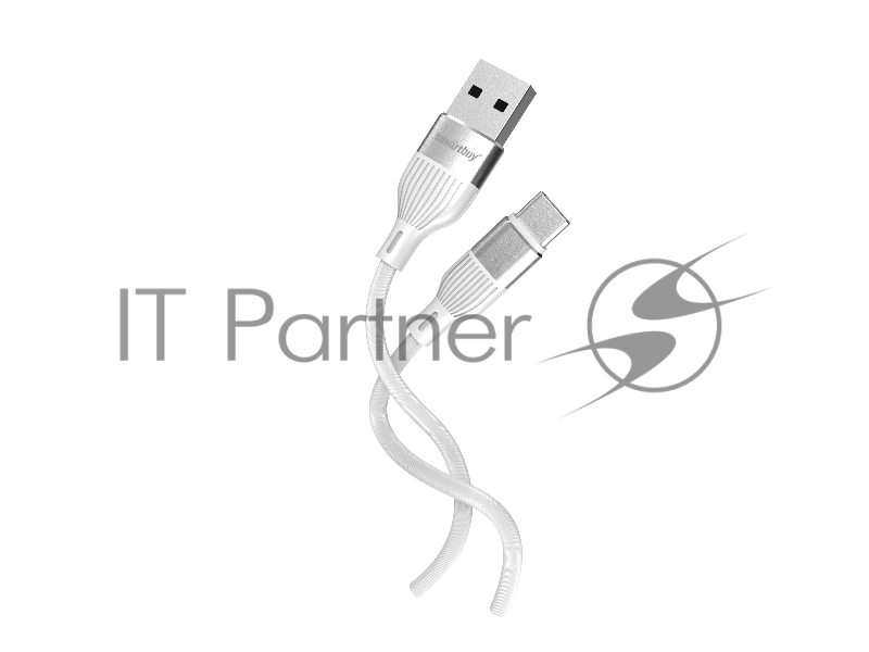 Кабель Smartbuy S72 Type C белый, 3 А, сил., 1м