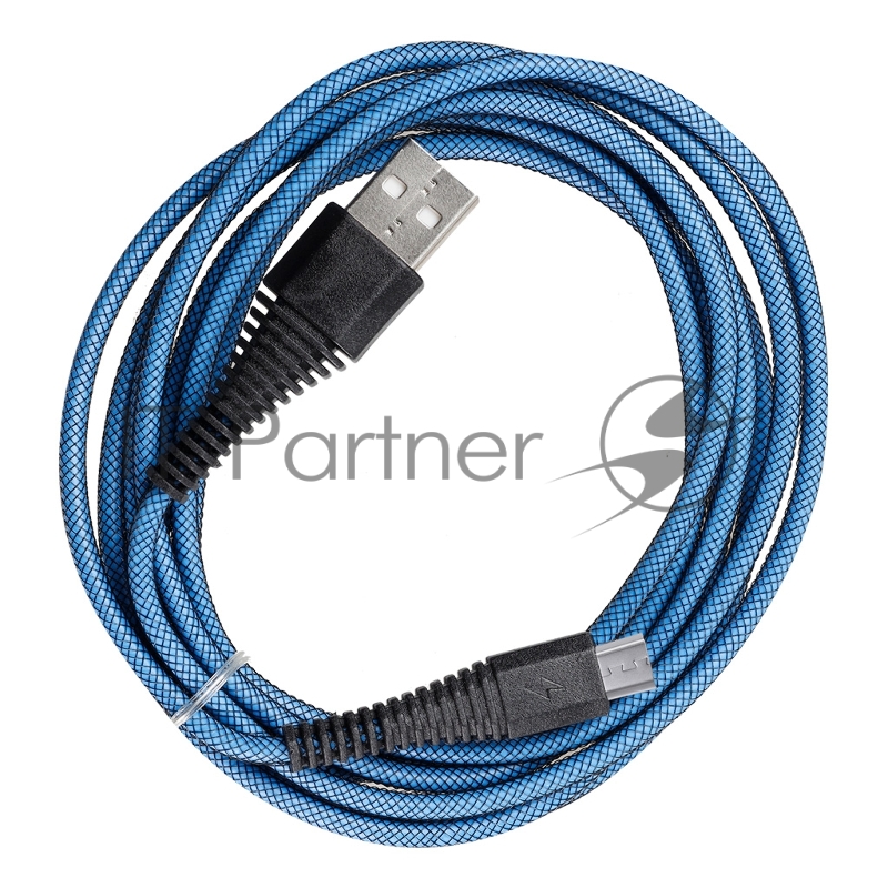 Кабель Smartbuy USB - micro USB, карбон- 1.0 м, , синий