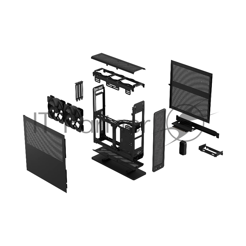 Корпус без блока питания Fractal Design Ridge, 2x140mm, 2xUSB-A 3.2 + 1xUSB 3.2 Type-C, SFX PSU Support, mITX Black