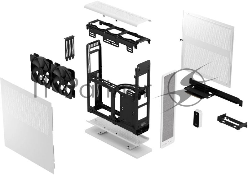 Корпус ПК без блока питания Fractal Design Ridge, 2x140mm, 2xUSB-A 3.2 + 1xUSB 3.2 Type-C, SFX PSU Support, mITX White