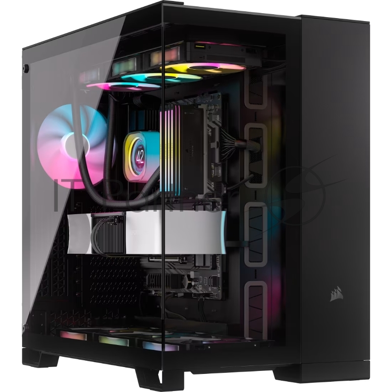 Корпус без блока питания Corsair 6500X, Midi-Tower, TG, no fan, 4xUSB-A 3.2, 1xUSB 3.2 Type-C, E-ATX, ATX, mATX, mITX Black