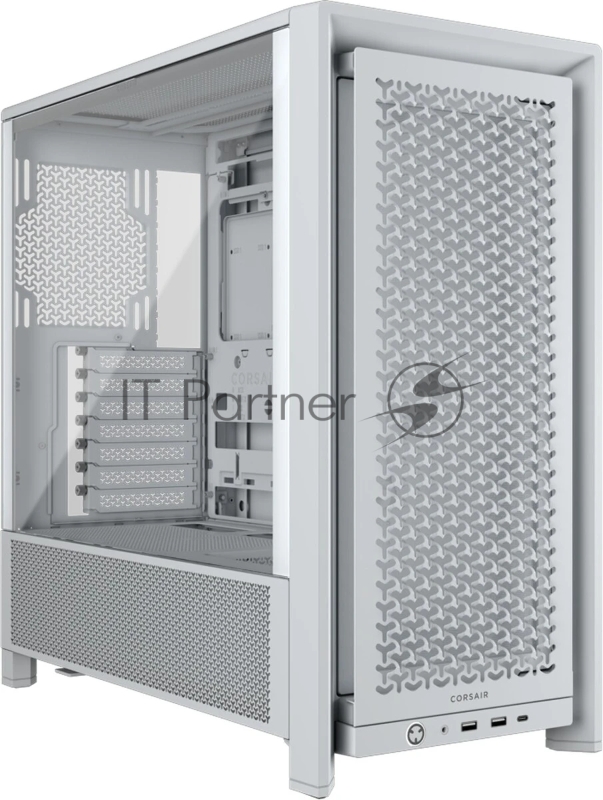 Корпус без блока питания Corsair Frame 4000D, Midi-Tower, TG, no fan, 2xUSB-A 3.2, 1xUSB 3.2 Type-C, E-ATX, ATX, mATX, mITX White