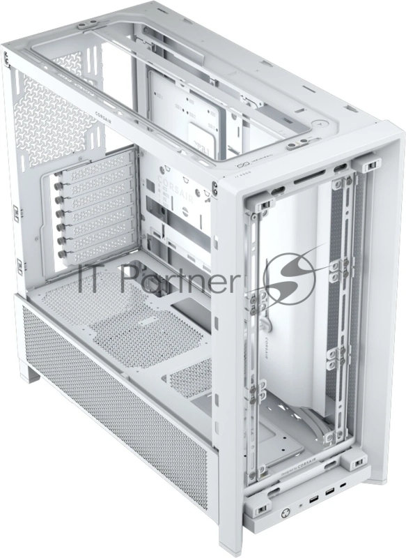 Корпус без блока питания Corsair Frame 4000D, Midi-Tower, TG, no fan, 2xUSB-A 3.2, 1xUSB 3.2 Type-C, E-ATX, ATX, mATX, mITX White