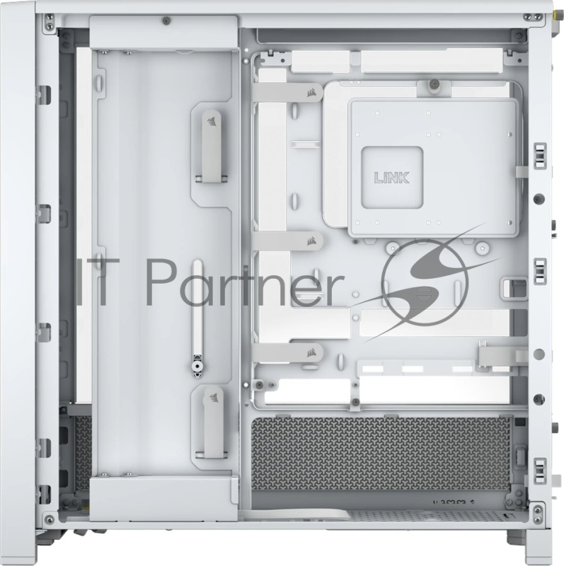 Корпус без блока питания Corsair Frame 4000D, Midi-Tower, TG, no fan, 2xUSB-A 3.2, 1xUSB 3.2 Type-C, E-ATX, ATX, mATX, mITX White