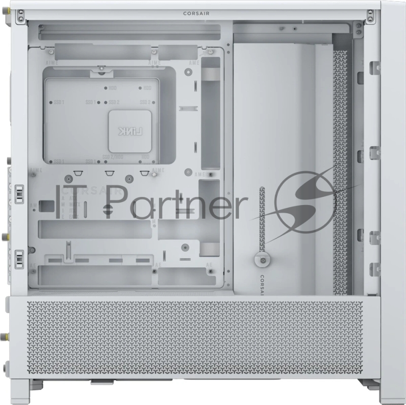 Корпус без блока питания Corsair Frame 4000D, Midi-Tower, TG, no fan, 2xUSB-A 3.2, 1xUSB 3.2 Type-C, E-ATX, ATX, mATX, mITX White