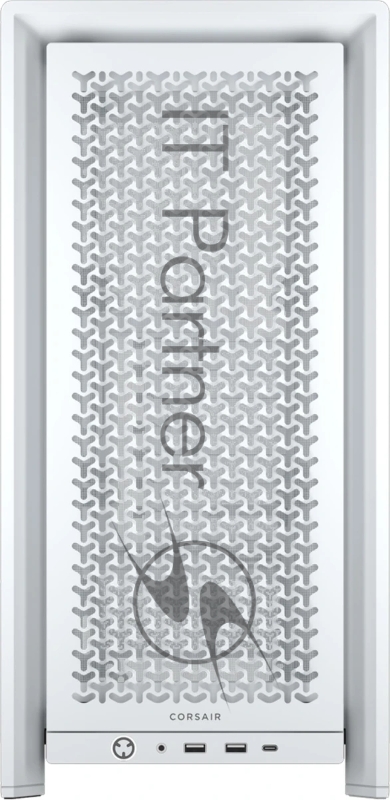 Корпус без блока питания Corsair Frame 4000D, Midi-Tower, TG, no fan, 2xUSB-A 3.2, 1xUSB 3.2 Type-C, E-ATX, ATX, mATX, mITX White