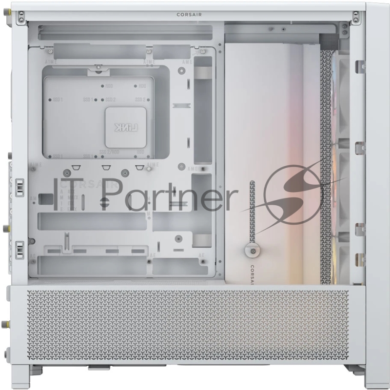 Корпус без блока питания Corsair Frame 4000D RS ARGB, Midi-Tower, TG, 3x120mm ARGB, 2xUSB-A 3.2, 1xUSB 3.2 Type-C, E-ATX, ATX, mATX, mITX White