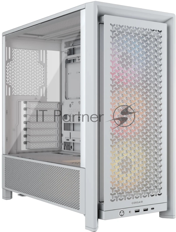 Корпус без блока питания Corsair Frame 4000D RS ARGB, Midi-Tower, TG, 3x120mm ARGB, 2xUSB-A 3.2, 1xUSB 3.2 Type-C, E-ATX, ATX, mATX, mITX White