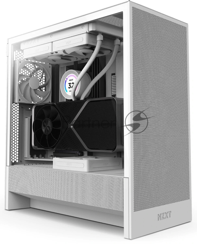 Корпус ПК без блока питания NZXT H5 Flow (2024), Midi-Tower, TG, 2x120mm, 1xUSB-A 3.2 + 1xUSB-C 3.2, E-ATX, ATX, mATX, mITX White