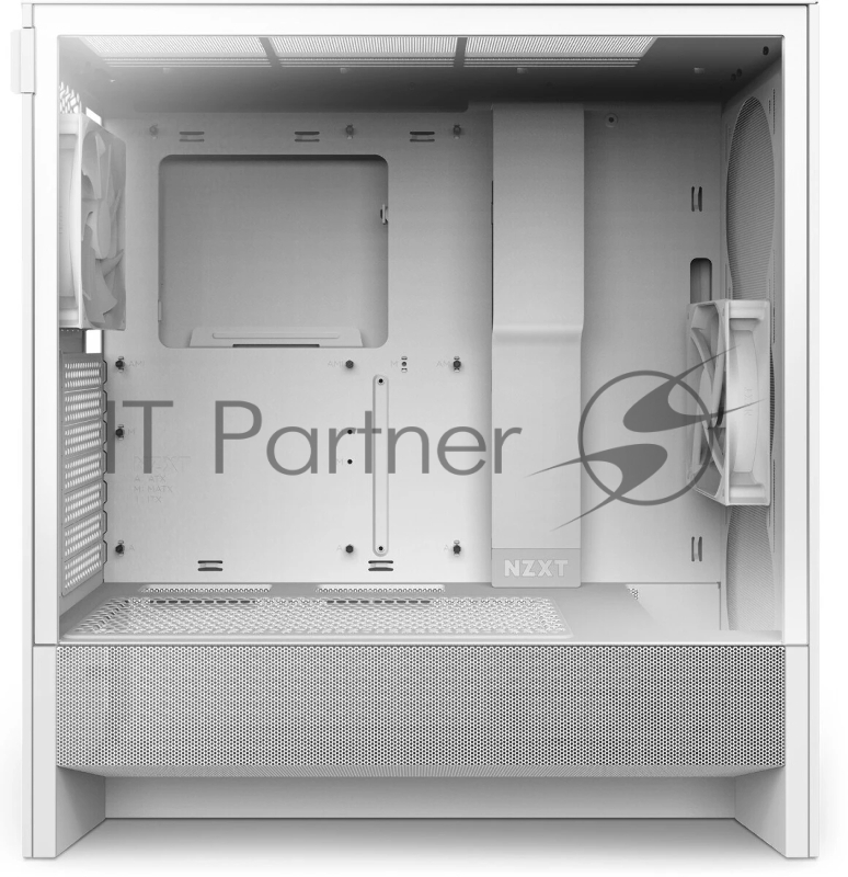 Корпус ПК без блока питания NZXT H5 Flow (2024), Midi-Tower, TG, 2x120mm, 1xUSB-A 3.2 + 1xUSB-C 3.2, E-ATX, ATX, mATX, mITX White