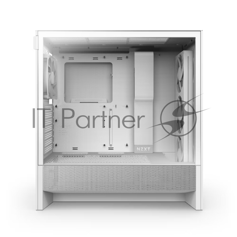 Корпус ПК без блока питания NZXT H5 Flow RGB, Midi-Tower, TG, 4x120mm RGB, 1xUSB-A 3.2 + 1xUSB-C 3.2, E-ATX, ATX, mATX, mITX White