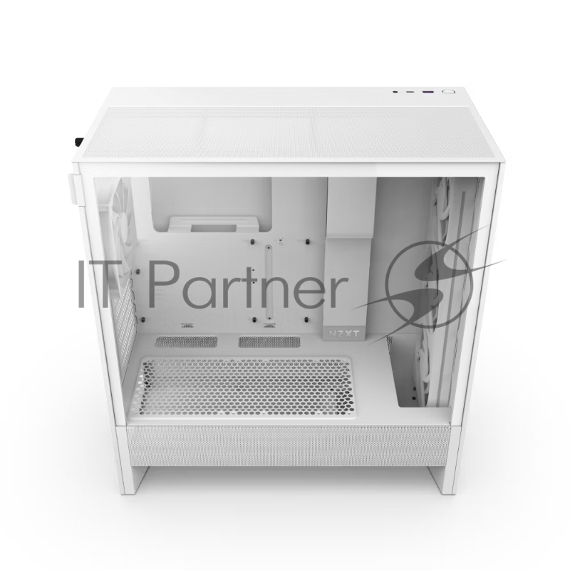 Корпус ПК без блока питания NZXT H5 Flow RGB, Midi-Tower, TG, 4x120mm RGB, 1xUSB-A 3.2 + 1xUSB-C 3.2, E-ATX, ATX, mATX, mITX White