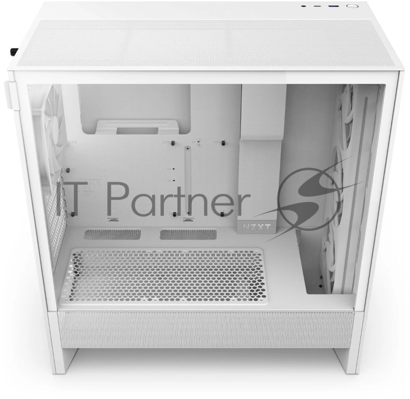 Корпус ПК без блока питания NZXT H5 Flow RGB, Midi-Tower, TG, 4x120mm RGB, 1xUSB-A 3.2 + 1xUSB-C 3.2, E-ATX, ATX, mATX, mITX White