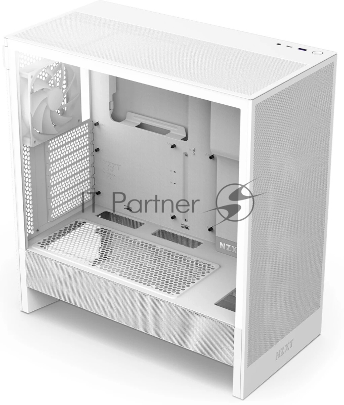 Корпус ПК без блока питания NZXT H5 Flow RGB, Midi-Tower, TG, 4x120mm RGB, 1xUSB-A 3.2 + 1xUSB-C 3.2, E-ATX, ATX, mATX, mITX White