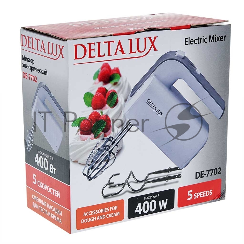 Миксер DELTA LUX DE-7702 белый с серым