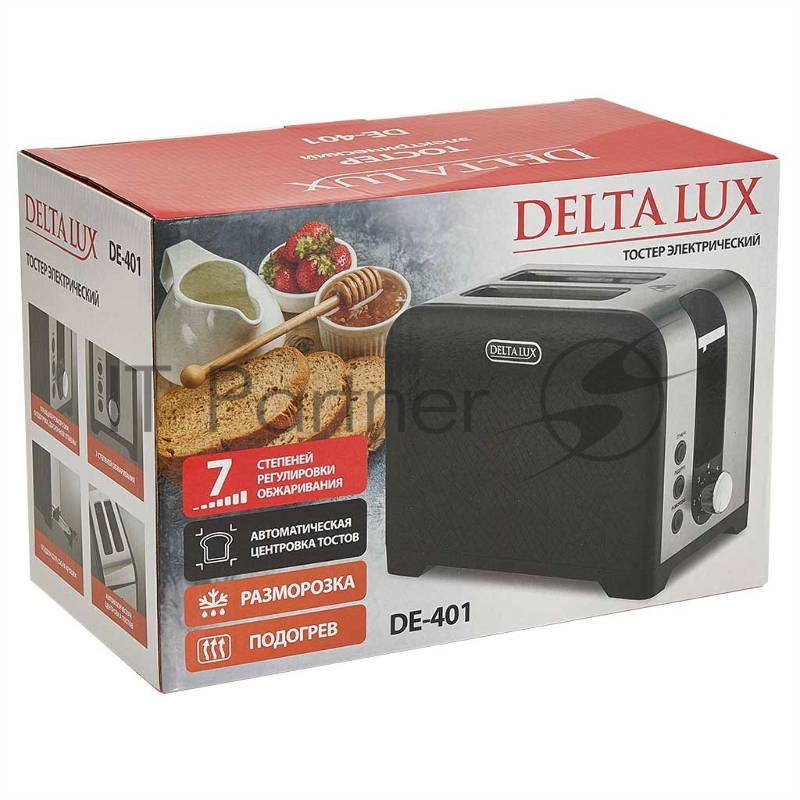 Тостер DELTA LUX DE-401 черный