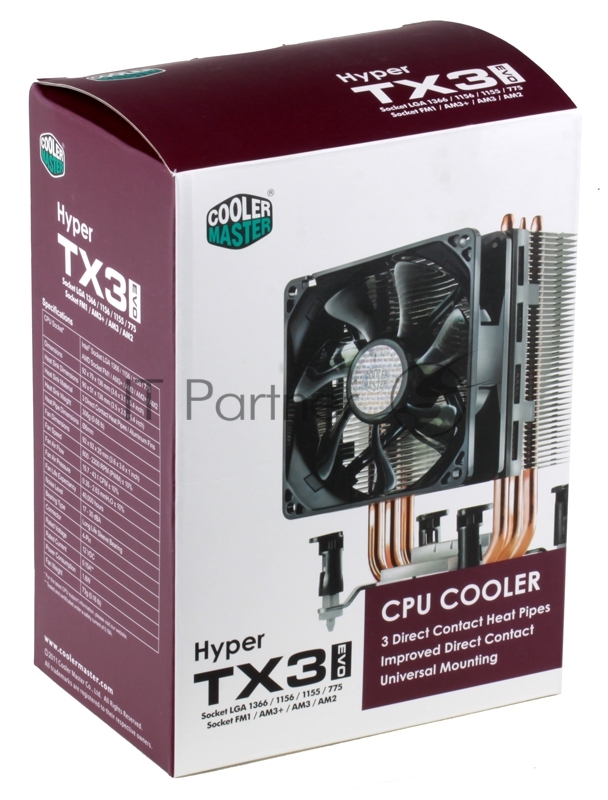 Кулер для процессора Cooler Master Hyper TX3 EVO (RR-TX3E-22PK-R1) { s775, 1156, 754, AM2, AM3 }