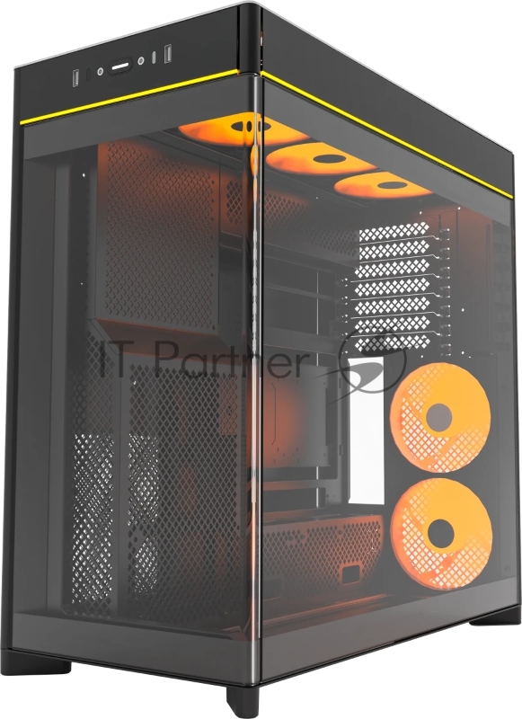 Корпус Montech HS02 PRO черный без БП ATX 4x140mm 2xUSB3.0 audio bott PSU