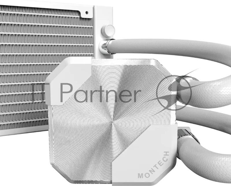 Система водяного охлаждения Montech HyperFlow Silent 240 Soc-AM5/AM4/1200/1700/1851 белый 4-pin 24.8dB Al 310W Ret (HS240WH)
