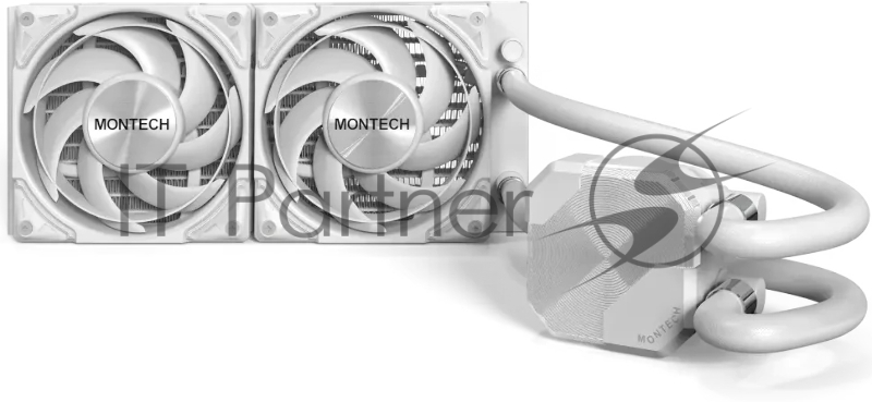 Система водяного охлаждения Montech HyperFlow Silent 240 Soc-AM5/AM4/1200/1700/1851 белый 4-pin 24.8dB Al 310W Ret (HS240WH)