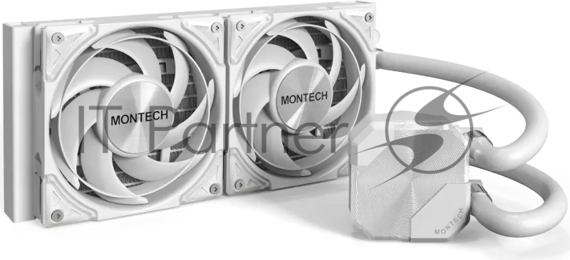 Система водяного охлаждения Montech HyperFlow Silent 240 Soc-AM5/AM4/1200/1700/1851 белый 4-pin 24.8dB Al 310W Ret (HS240WH)