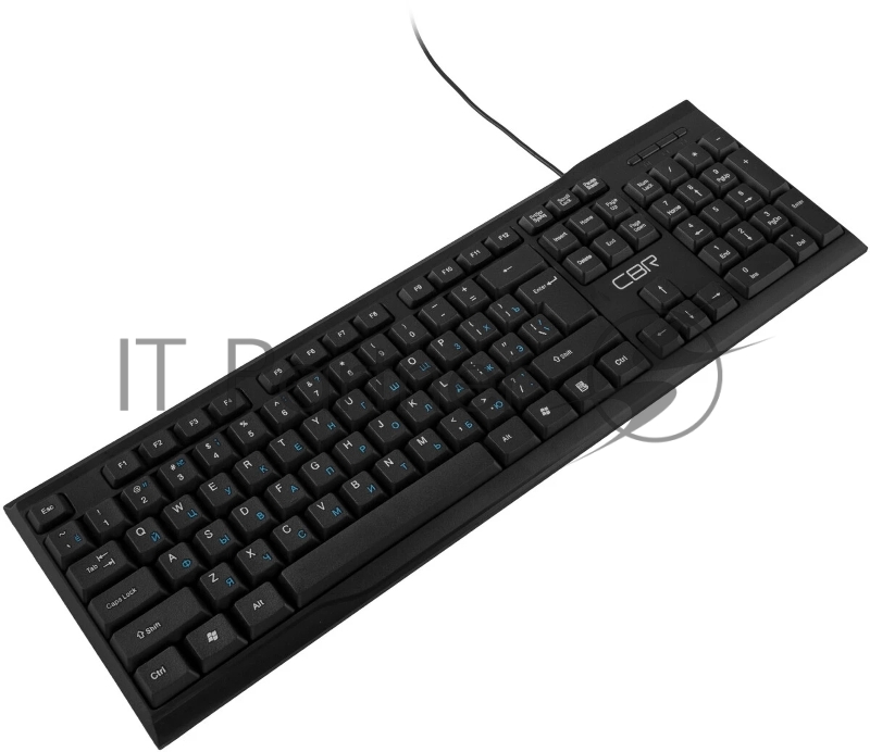Клавиатура CBR KB 105 USB, 104 кл., офисн., 2,0 м, Русская раскладка синего цвета