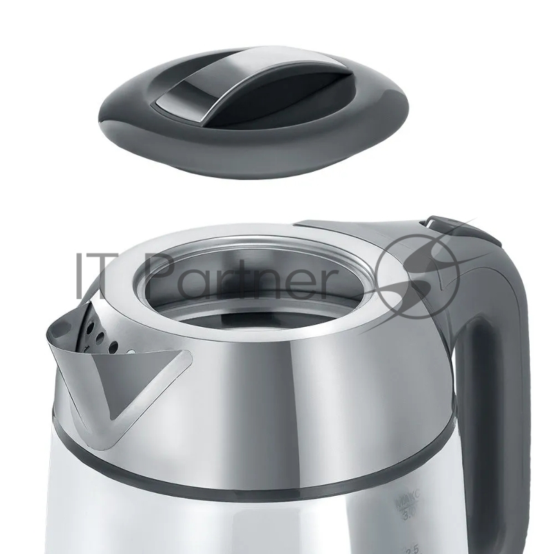 Чайник электрический Kitfort КТ-6762 3л. 2000Вт серый/серебристый корпус: стекло/металл/пластик