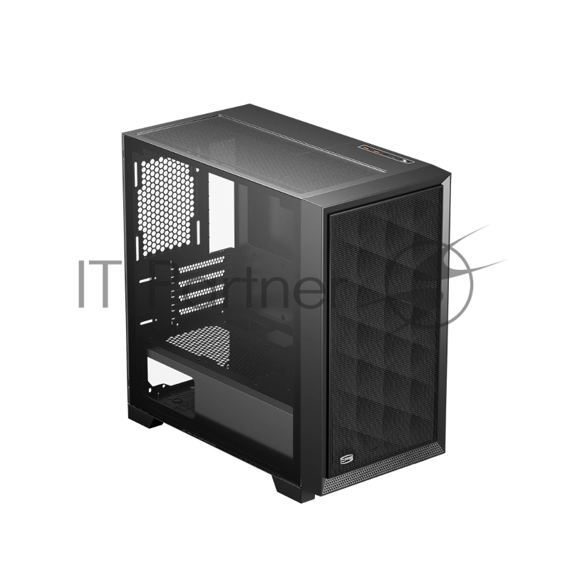 Корпус без блока питания PCCooler C3D310 BK, Mesh Mid Tower, Black, TG, 0.6 SPCC, no fans mATX, mITX 165/350/200mm 3x2.5, 2x3.5, 4xPCI 2xUSB-A 3.0 406x220x410mm