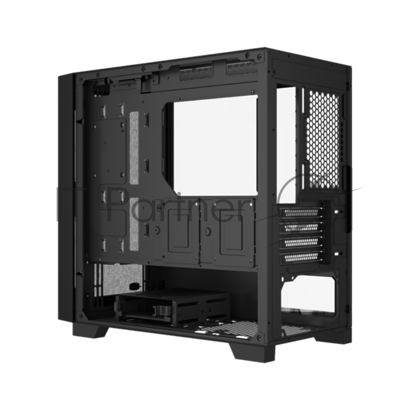 Корпус без блока питания PCCooler C3D310 BK, Mesh Mid Tower, Black, TG, 0.6 SPCC, no fans mATX, mITX 165/350/200mm 3x2.5, 2x3.5, 4xPCI 2xUSB-A 3.0 406x220x410mm