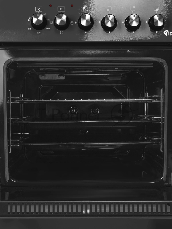 Плита комбинированная IDEAL L 110 черный, конфорок 4 газовых, духовка 65 л, 60 см x 85 см x 60 см