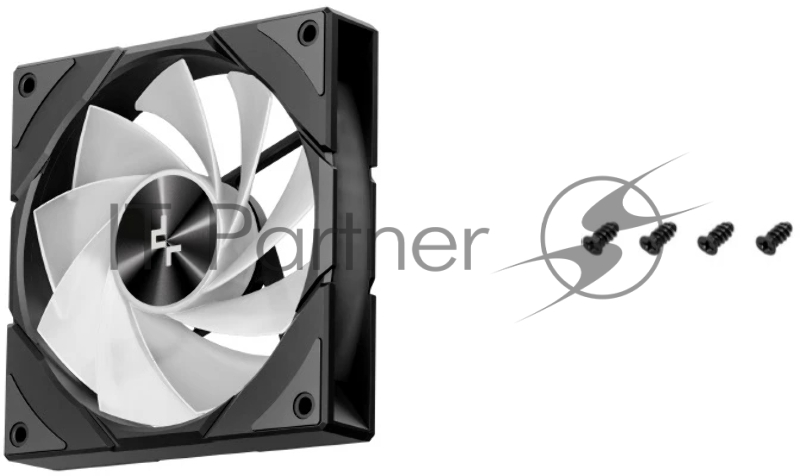 Вентилятор для корпуса Deepcool CG580 FAN BKR REVERSE ( PWM, ARGB, черный, 400-1300об/мин, 120мм) Bulk