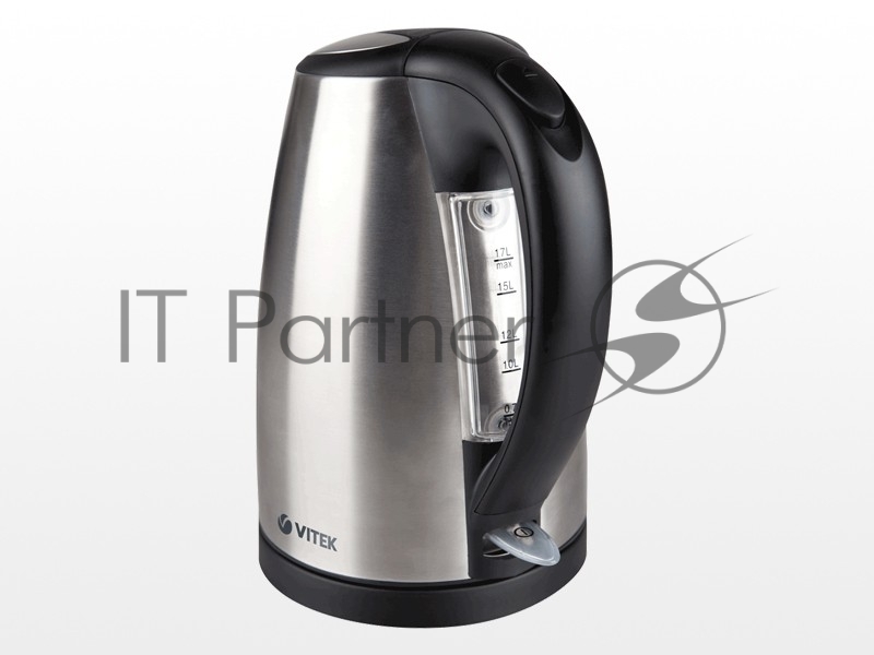 Чайник электрический Vitek VT-7002 1.8л. 2200Вт прозрачный/черный корпус: стекло/пластик