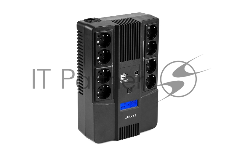 Источник бесперебойного питания Бастион SKAT-UPS 1000-AID-IN-1x9-8 600Вт 1000ВА черный