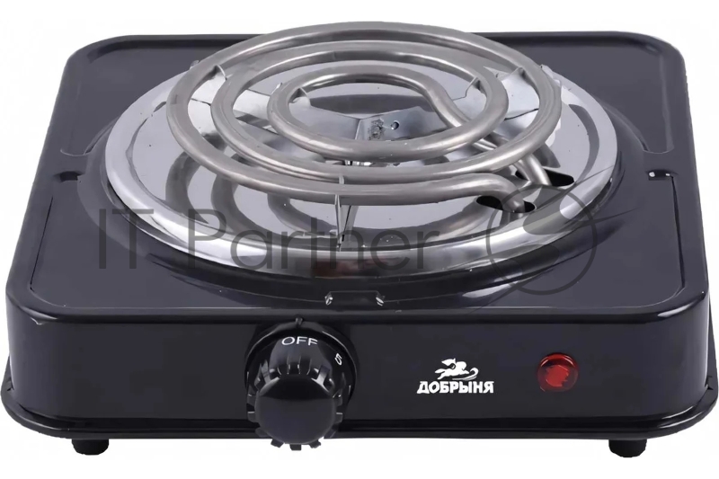 Плитка эл.(1 конф) Добрыня DO-2205B черн.(1000Вт) спираль x12 Мощность: 1000 ВтНапряжение 220 В, 50 Гц5 режимов нагреваДиаметр конфорки: 15 смЗащита от перегреваСветовой индикатор работыРезиновые ножки